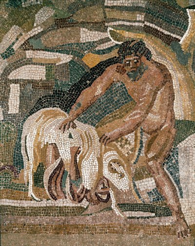 Polyphemus zoekt Odysseus verborgen onder de schapen, uit de Villa di Baccano door Roman